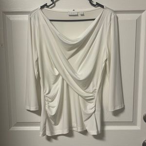 Cross Over White Blouse